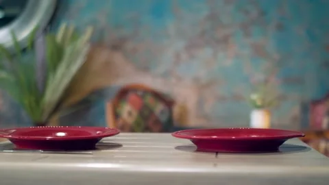 Table in a restaurant Stock Footage 137225787