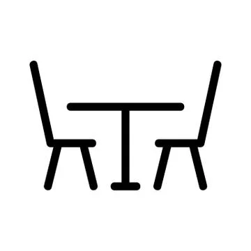 Table in the restaurant icon vector. Isolated contour symbol illustration Stock Illustration