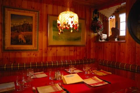 Table restaurant mountain Stock Photos