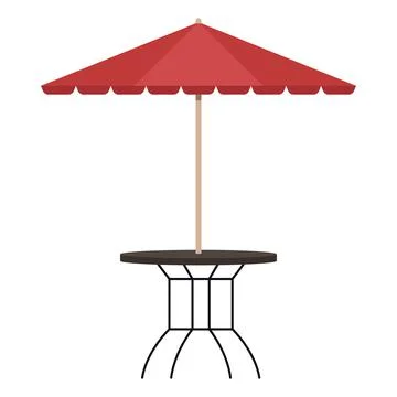 Table restaurant with parasol Illustrazione stock