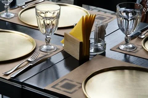 Table at the restaurant Stock Photos