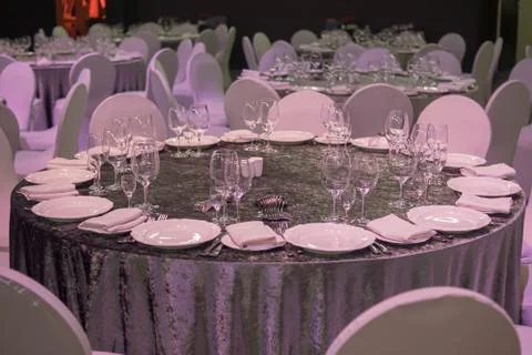 Table in a restaurant Stock Photos