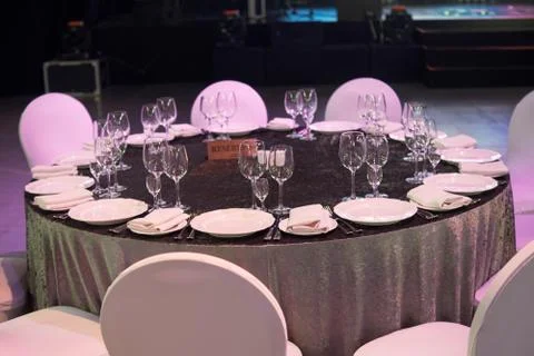 Table in a restaurant Stock Photos