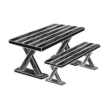 Table for rest.BBQ single icon in black style vector symbol stock illustration Stock Illustration