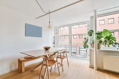 Table in room with couch Stock Photos