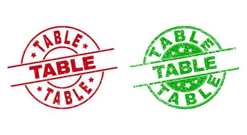 TABLE Round Seals Using Unclean Texture Stock Illustration