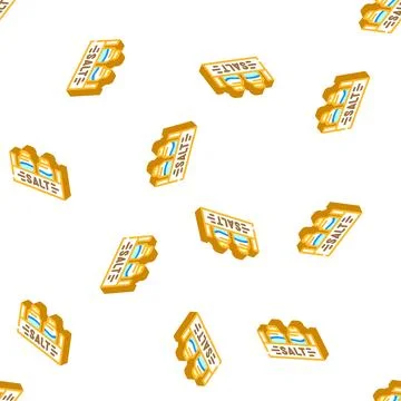 Table salt isometric icon seamless pattern Stock Illustration