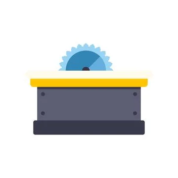 Table saw with circular blade for woodworking Stock Illustration