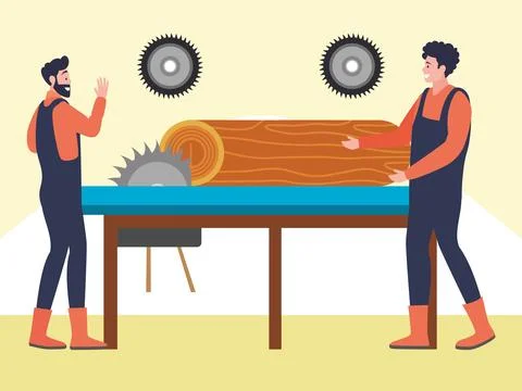 Table Saw Concept Illustration Stock Illustration