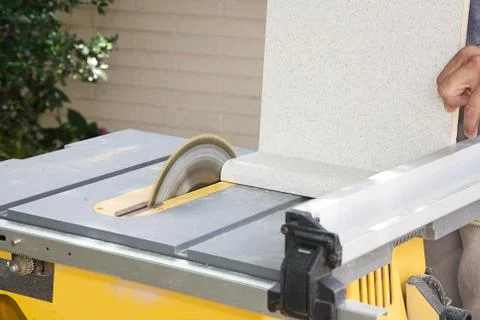 Table Saw Cutting Laminate Stock Photos