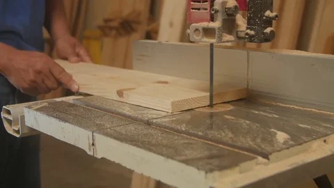 Table saw cutting wood Video stock 77580196
