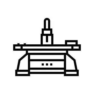 Table saw line icon vector illustration Stock Illustration