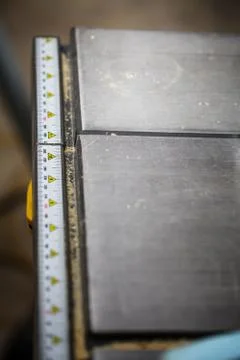 Table Saw with measures Stock-Fotos