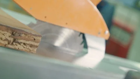 Table saw starts to saw 動画素材 100329088