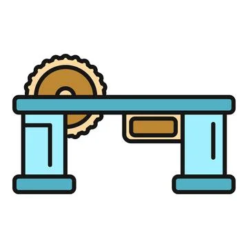 Table saw tool icon representing woodworking and carpentry Иллюстрация