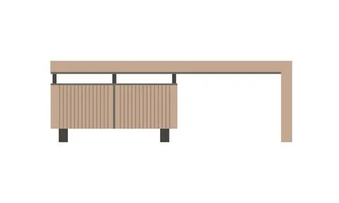 The table is a Scandinavian style console table. A wooden table. Vector Stock Illustration