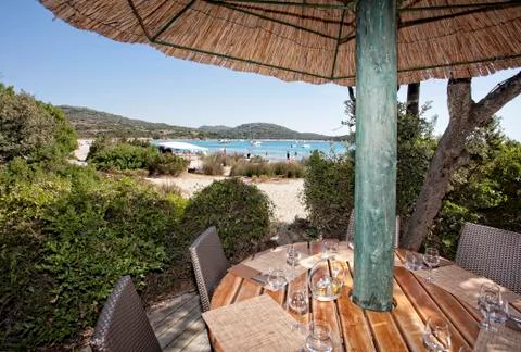 Table on the sea Stock Photos