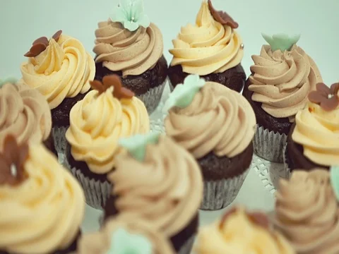 Table served with Bakery, Sweets on restaurant Video stock 71828540