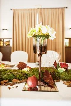 Table served for a banquet Foto stock