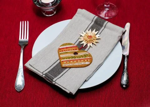 Table served for christmas dinner. Stock Photos