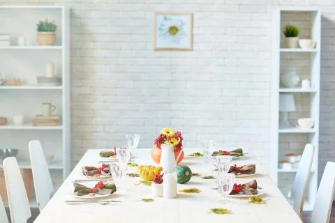 Table served for feast Stock Photos