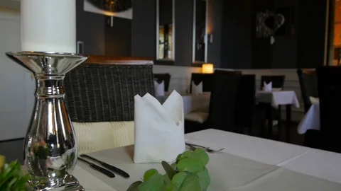 Table served for Wedding dinner in living room Stock Footage 89941883