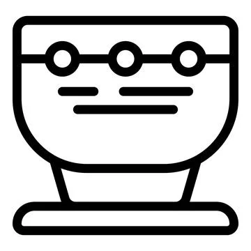 Table service tools icon outline vector. Tableware bowl Illustrazione stock