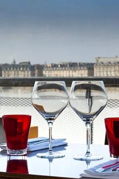 Table set and nice angle view Stock Photos