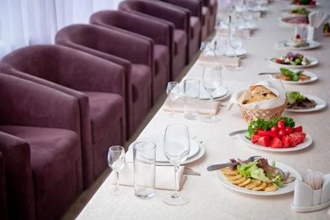 Table set for a banquet Stock-Fotos