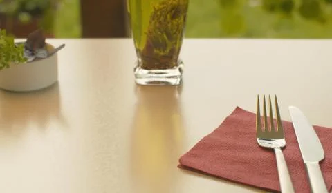 Table set for breakfast Stock Photos