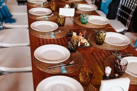 A table set for a children's birthday Stock Photos