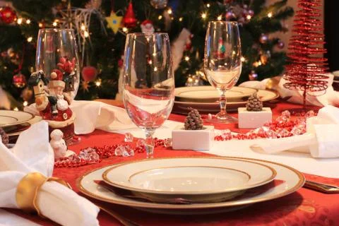 Table set for christmas Foto stock