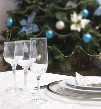 Table set for christmas 스톡 사진