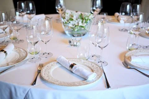 Table set for a dinner Foto stock