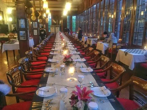 Table set up elegant. Stock Photos