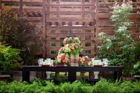 Table set for an event party or wedding reception Stock Photos