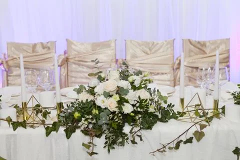 Table set for an event party or wedding reception Stock-Fotos