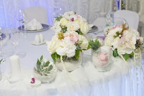 Table set for an event party or wedding reception Stock-Fotos