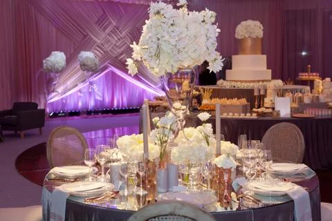 Table set for an event party or wedding reception Photos