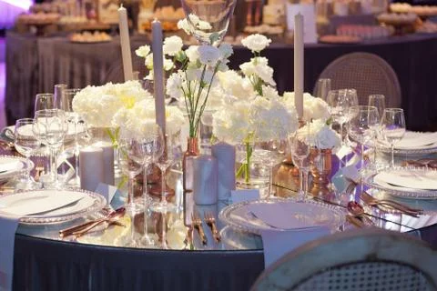 Table set for an event party or wedding reception Photos