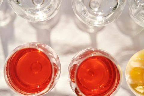 Table set for an event party or wedding reception. Banquet table design Stock Photos