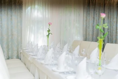 Table set for an event party Stock Photos