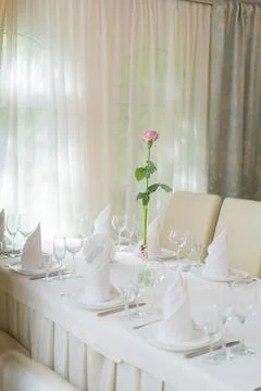 Table set for an event party Stock Photos