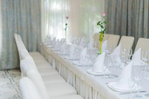 Table set for an event party Stock Photos