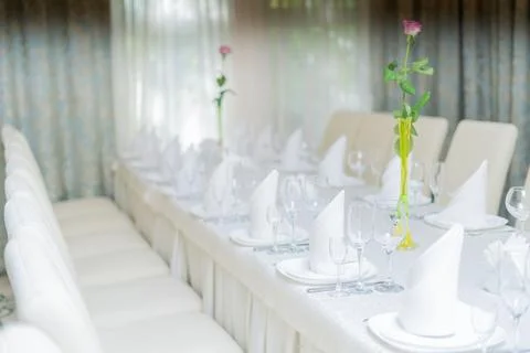 Table set for an event party Stock Photos