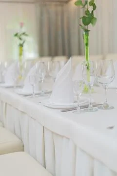 Table set for an event party Stock Photos