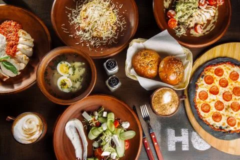 The table is set for a four course meal-3. 스톡 사진