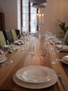Table set for  meal Stock Photos