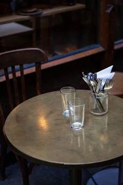 Table set on the terrace Stock Photos