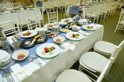 Table set for turkish tavern dinner Stock Photos